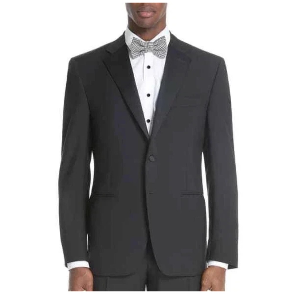 Men’s Canali Wool Tuxedo Suit Jacket 2 Button Size 46 L US / 56 L Black